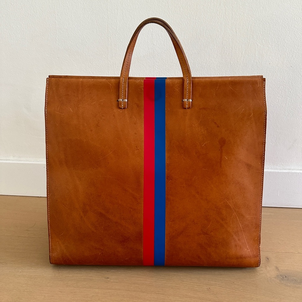 Clare V. Cognac Leather Simple Tote